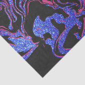 Modern rosa Schwarz Blau Glitzer Marmormuster Seidenpapier (Ausschnitt)