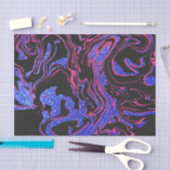 Modern rosa Schwarz Blau Glitzer Marmormuster Seidenpapier (Handwerk)