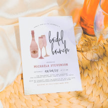 Modern rosa Schwarz & Gold Champagne Bridal Brunch