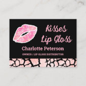 Modern rosa Sparkle Lip Gloss Visitenkarte (Vorderseite)