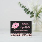 Modern rosa Sparkle Lip Gloss Visitenkarte (Stehend Vorderseite)