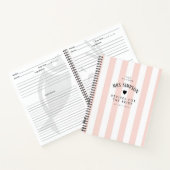 Modern rosa Streifen Brautparty Geschenkrebs Rezep Notizblock (Innenseite)