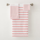 Modern rosa Streifen Muster Badhandtuch Set (Insitu)