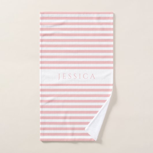 Modern rosa Streifen Muster Badhandtuch Set (Handtuch)