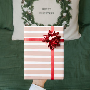 Modern rosa Streifen Weihnachtswrapping Paper Geschenkpapier