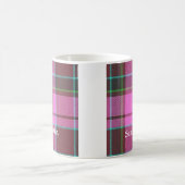 Modern rosa Tartan personalisiert Kaffeetasse (Mittel)