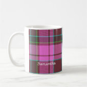 Modern rosa Tartan personalisiert Kaffeetasse (Links)