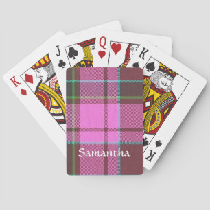 Modern rosa Tartan personalisiert Spielkarten