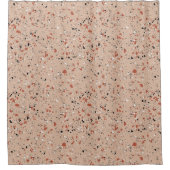 Modern rosa Terrazzo Marmormuster Duschvorhang (Vorderseite)