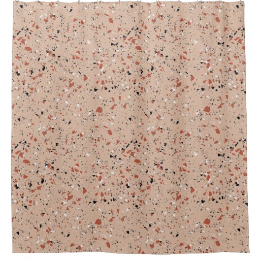 Modern rosa Terrazzo Marmormuster Duschvorhang (Vorderseite)
