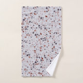 Modern rosa Terrazzo Print Pattern Badhandtuch Set (Handtuch)