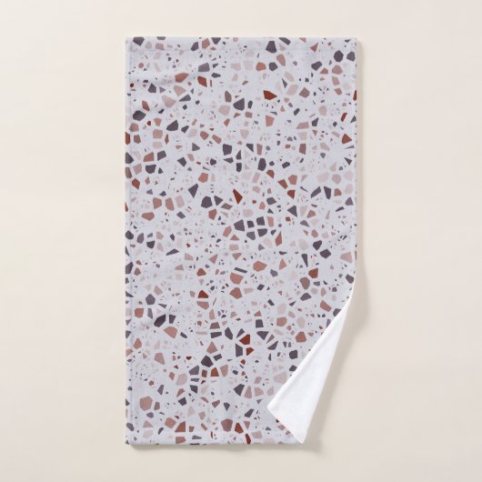 Modern rosa Terrazzo Print Pattern Badhandtuch Set (Handtuch)