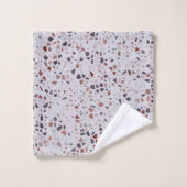 Modern rosa Terrazzo Print Pattern Badhandtuch Set (Waschlappen)