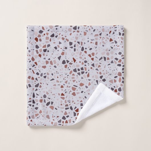 Modern rosa Terrazzo Print Pattern Badhandtuch Set (Waschlappen)