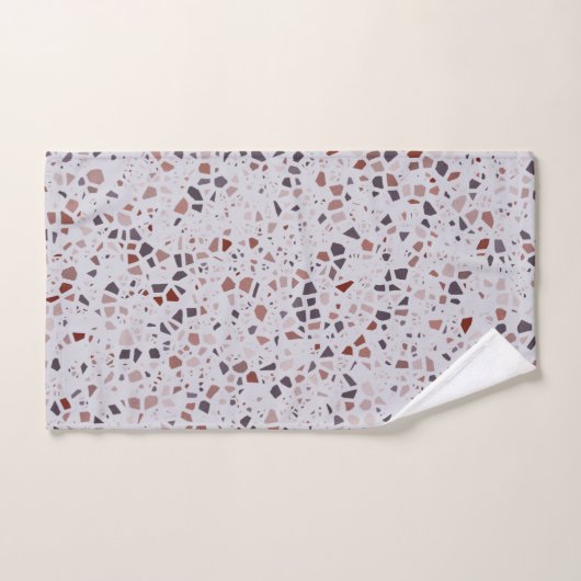 Modern rosa Terrazzo Print Pattern Badhandtuch Set (Handtuch)
