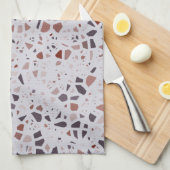 Modern rosa Terrazzo Print Pattern Geschirrtuch (Viertel Falte)