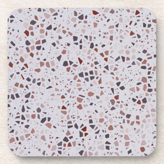 Modern rosa Terrazzo Print Pattern Getränkeuntersetzer (Vorderseite)