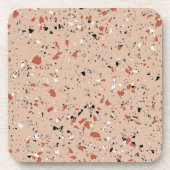 Modern rosa Terrazzo Print Pattern Getränkeuntersetzer (Vorderseite)