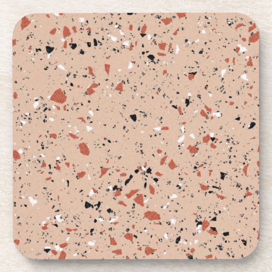 Modern rosa Terrazzo Print Pattern Getränkeuntersetzer (Vorderseite)