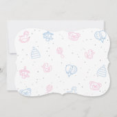 Modern, rosa und blau, Junge oder Mädchen, Gender  Einladung (Rückseite)