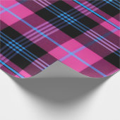 Modern rosa und blau Kariert Geschenkpapier (Ecke)