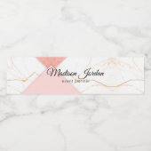 Modern rosa und goldenes Marmorflaschen-Etikett Wasserflaschenetikett (Einzelnes Label)