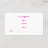 Modern rosa Visitenkarte (Rückseite)