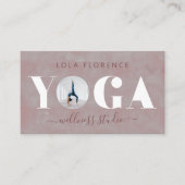 Modern rosa Wasserfarbe YOGA Overlay Benutzerdefin Visitenkarte (Vorderseite)