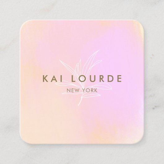 Modern rosa Watercolor Abstrakt Quadratische Visitenkarte (Vorderseite)
