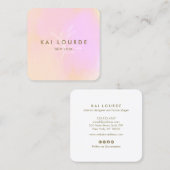 Modern rosa Watercolor Abstrakt Quadratische Visitenkarte (Vorne/Hinten)