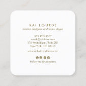 Modern rosa Watercolor Abstrakt Quadratische Visitenkarte (Rückseite)