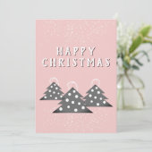Modern rosa Weihnachtsbaum Feiertagskarte (Stehend Vorderseite)