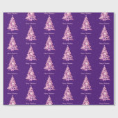 Modern rosa Weihnachtsbaum Geschenkpapier (Flach)
