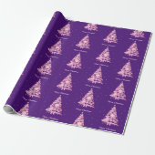 Modern rosa Weihnachtsbaum Geschenkpapier (Ungerollt)
