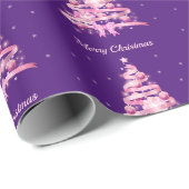 Modern rosa Weihnachtsbaum Geschenkpapier (Rolleneckpunkt)