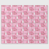 Modern rosa Weihnachtswrapping Paper Geschenkpapier (Flach)