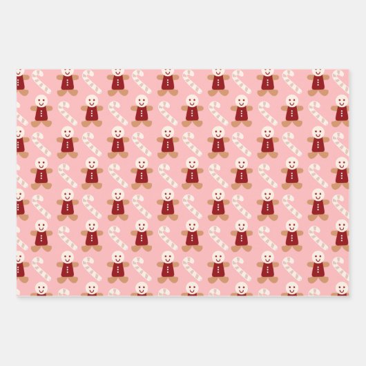 Modern rosa Weihnachtswrapping Paper Geschenkpapier Set (Vorderseite 2)