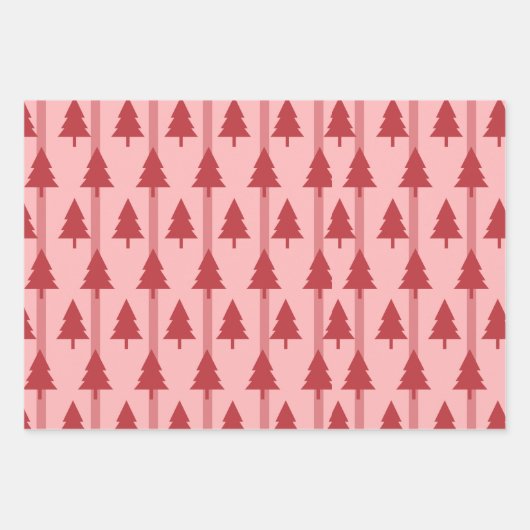 Modern rosa Weihnachtswrapping Paper Geschenkpapier Set (Vorderseite)