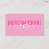 Modern rosa-weiße Haarstylist-Signatur Visitenkarte (Vorderseite)