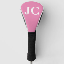 Modern rosa-weiße Monogramm-Initialen Golf Headcover