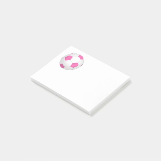 Modern rosa weißer Fußball Post-it Klebezettel (angewinkelt)