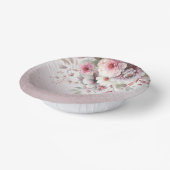 Modern rosa weißes Blumenpapier Bowl Pappteller (Gewinkelt)