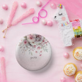 Modern rosa weißes Blumenpapier Bowl Pappteller (Party)