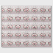 Modern rosa weißes Blumenpapier Geschenkpapier (Flach)