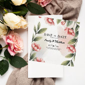 Modern rosafarbener Blumendesigner Save the Date