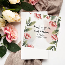 Modern rosafarbener Blumendesigner Save the Date