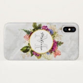 Modern rosafarbenes Blumenmotiv Case-Mate iPhone Hülle (Rückseite (Horizontal))