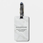 Modern rosafarbenes Blumenmotiv Gepäckanhänger (Rückseite vertikal)