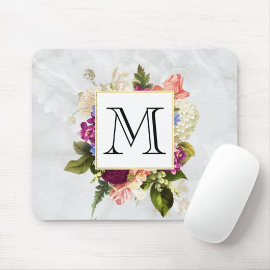 Modern rosafarbenes Blumenmotiv Mousepad (Mit Mouse)