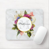 Modern rosafarbenes Blumenmotiv Mousepad (Mit Mouse)